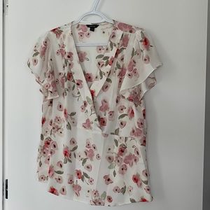 Summer top, RW & Co, cream, pink and green